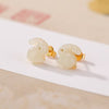 Wealth Rabbit Hetian Jade Earrings-Good Fortune and Luck