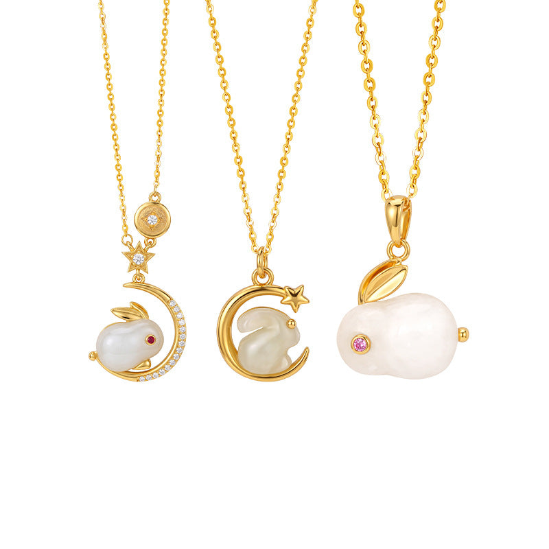 Love Held Close-Rabbit Nephrite Jade Necklace