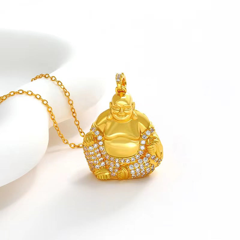 Laughing Buddha Lucky Pendant Necklace