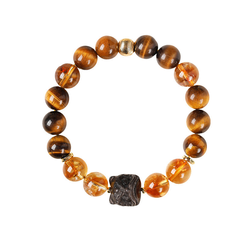 Guardian Lion Citrine Bracelet-Courage, Focus & Steady Confidence