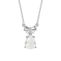 Gourd Jade Stone Silver Necklace-Blessings Tied Close