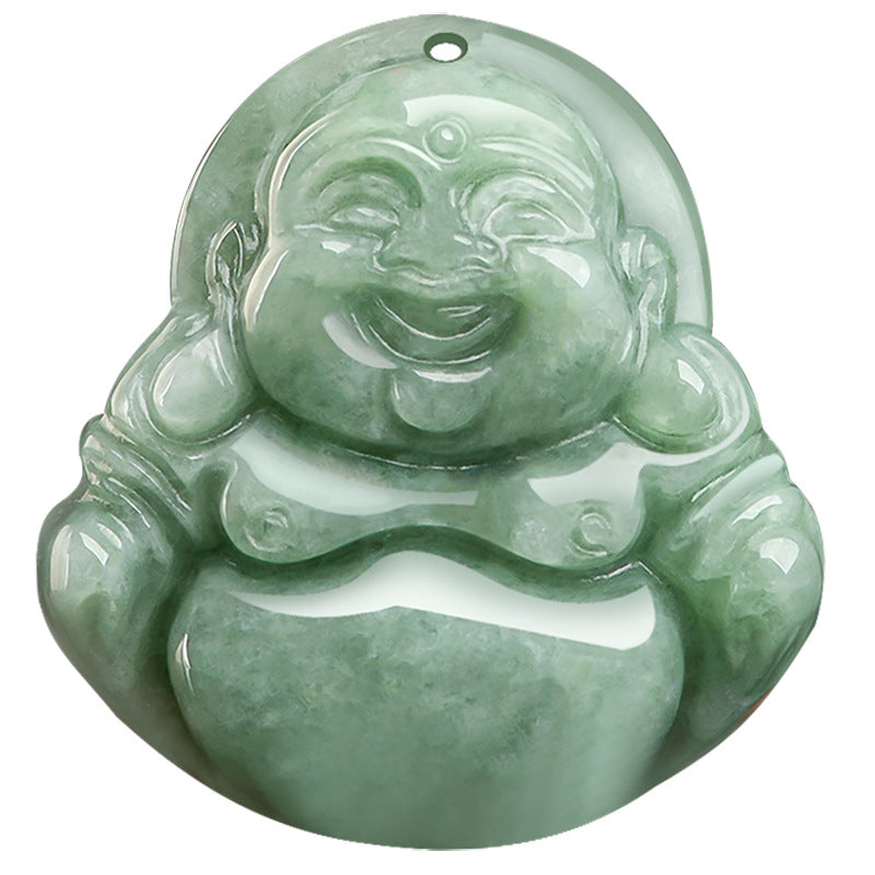 Prosperity Blessing Laughing Buddha Jade Pendant Necklace