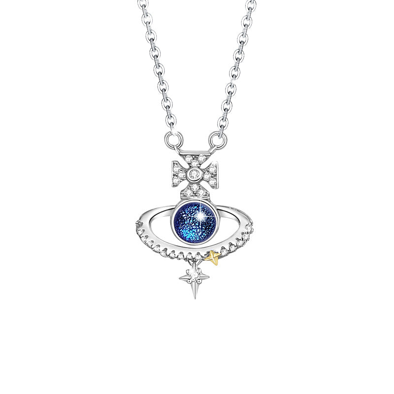 Love at First Sight-Saturn Sterling Silver Necklace