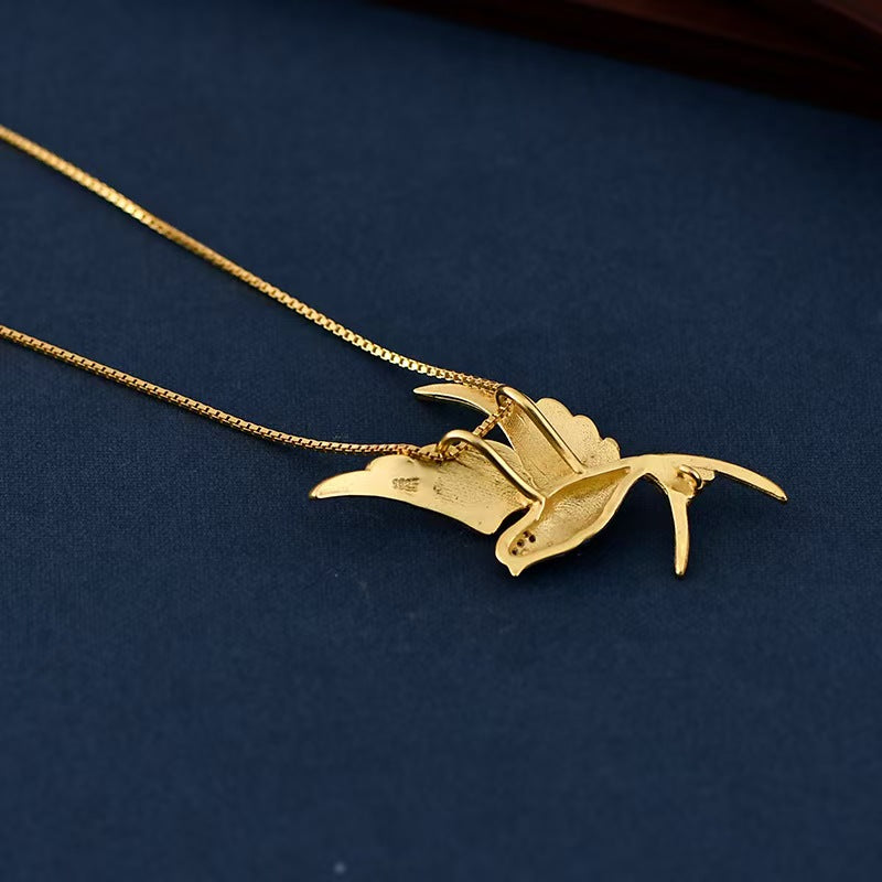 Cloisonne Swallow Pendant Necklace – Symbol of Hope, Freedom & Elegance