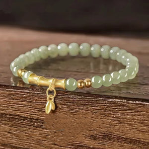 Wealth Bamboo Jade Beads Bracelet-Prosperity Luck