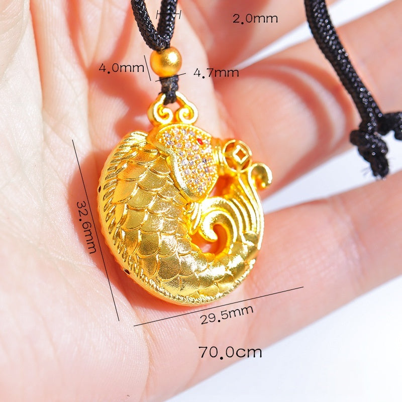 Koi Fish Lucky Pendant Rope Necklace