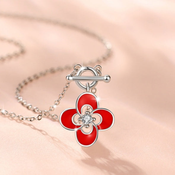 May We Stay Together-Four Leaf Clover Sterling Silver Necklace