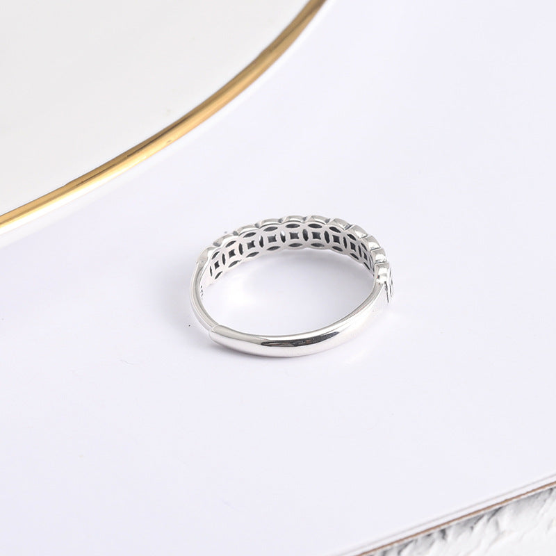 Wealth Coin 925 Sterling Silver Ring-Serene Prosperity