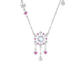 Pink Dreamcatcher Sterling Silver Necklace-Sweet Dreams and Fortune