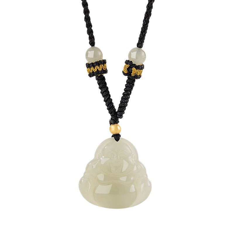 Laughing Buddha Nephrite Jade Pendant-Room for Joy