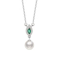 Leaf Freshwater Pearl Necklace-A Touch of Spring