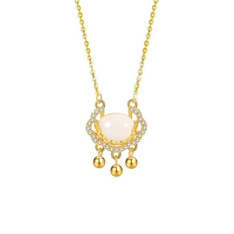 Peace Lock Chalcedony Necklace-Peace & Good Fortune