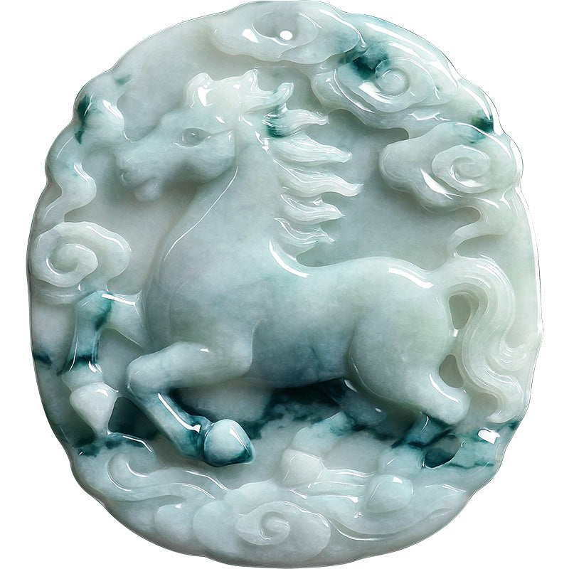 Victory Horse Myanmar Jadeite Abundance Amulet