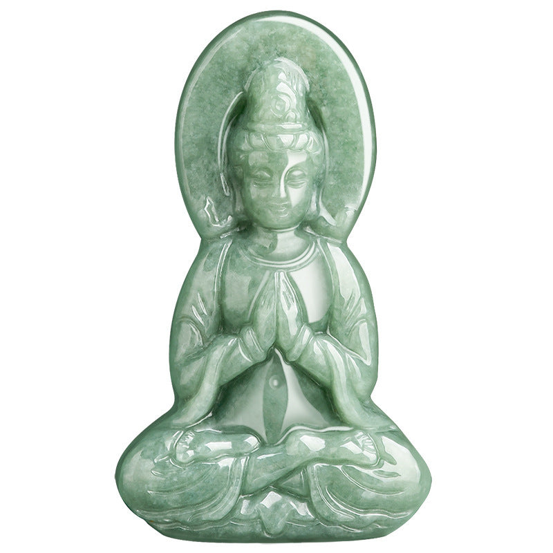 Natural Jade Serenity Guardian Guanyin Pendant – Peace, Protection & Inner Balance