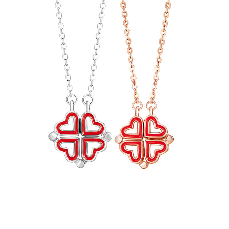 Four Leaf Clover Magnetic Necklace-A Sincere Heart