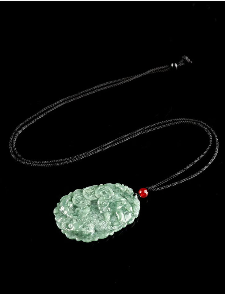 Jade Pixiu Pendant with Coin Design – Elegant Talisman for Wealth & Protection