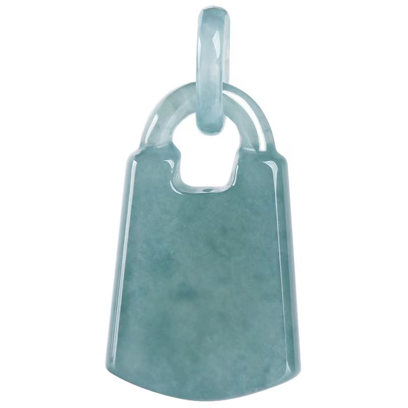 Longevity Lock Jade Pendant Necklace-925 Sterling SIlver