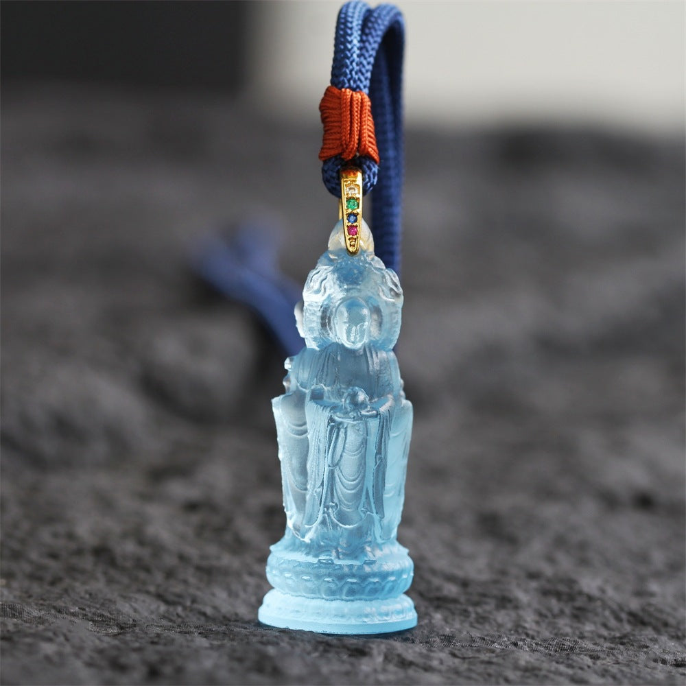 Three-Faced Ksitigarbha Guardian Liuli Pendant–Protection, Guidance & Safe Passage