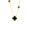 Four-Leaf Clover Gilded Silver Necklace-Grace and Fortune