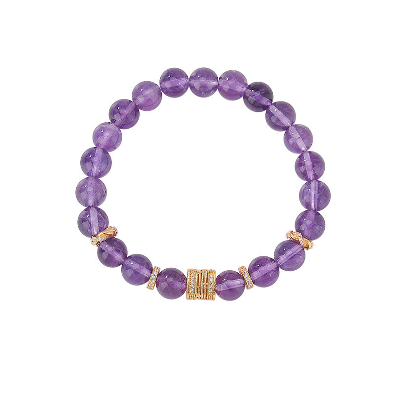 Good Fortune in Bloom-Ji Amethyst Bead Bracelet
