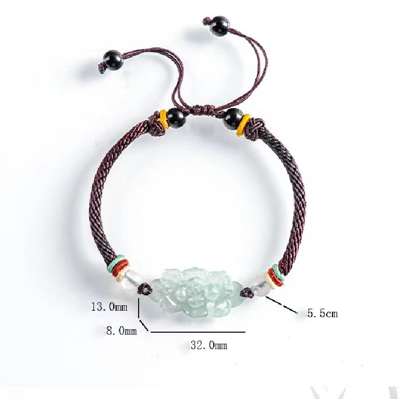 Lotus White Jade String Bracelet-Purity and Perfection