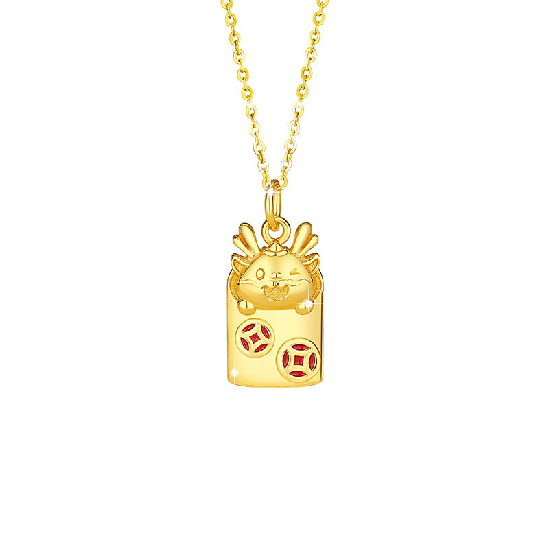 Little Dragon Coin Necklace-Good Wishes Ahead