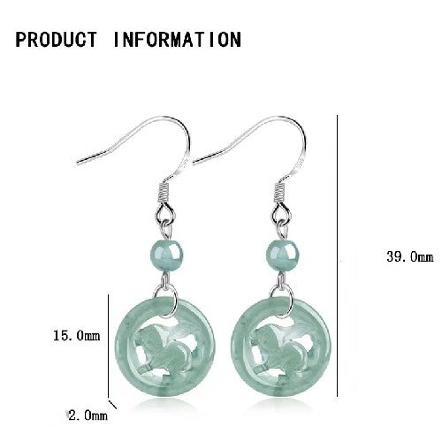 Rabbit Jade Earrings-Attract Luck