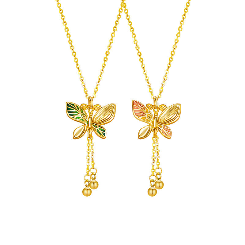 Butterfly Tassel Pendant Necklace-Graceful Radiance