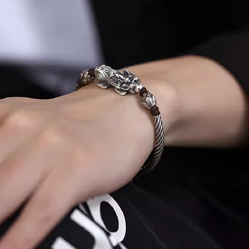 999Silver Pixiu Bracelet-Fengshui Wealth Energy