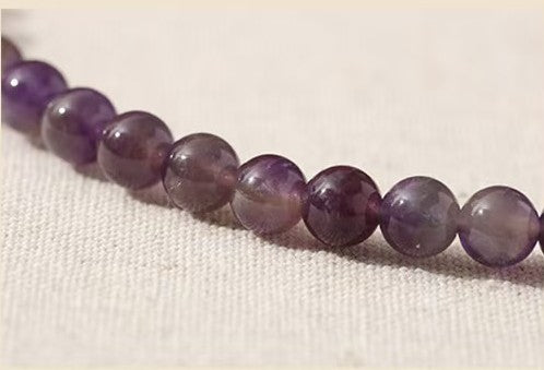 Square Pink Agate Amethyst and Citrine Double-Strand Bracelet