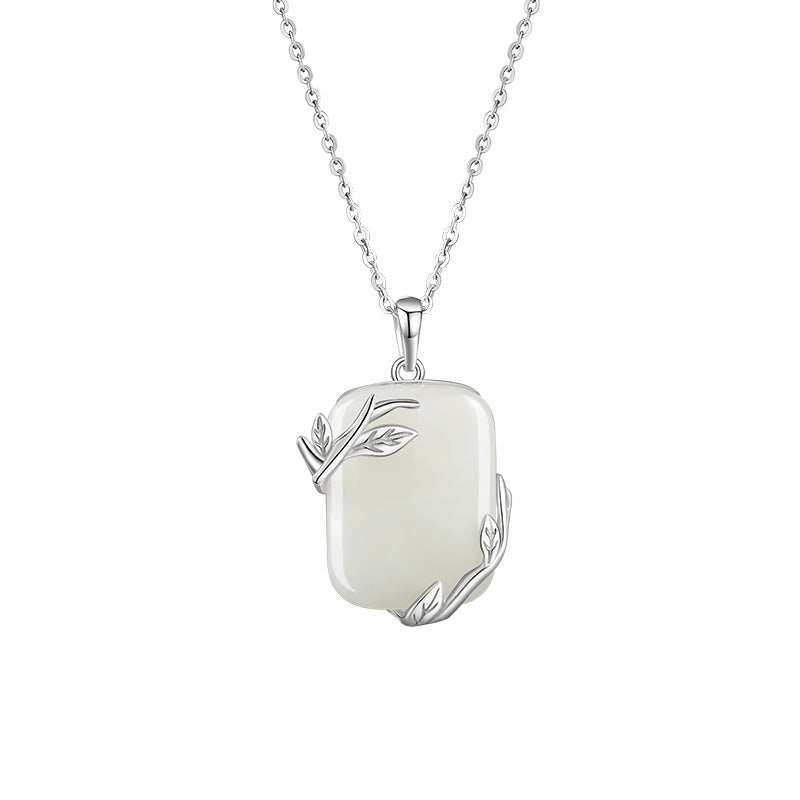 Nephrite Jade  Pendant Necklace-Flourishing Grace