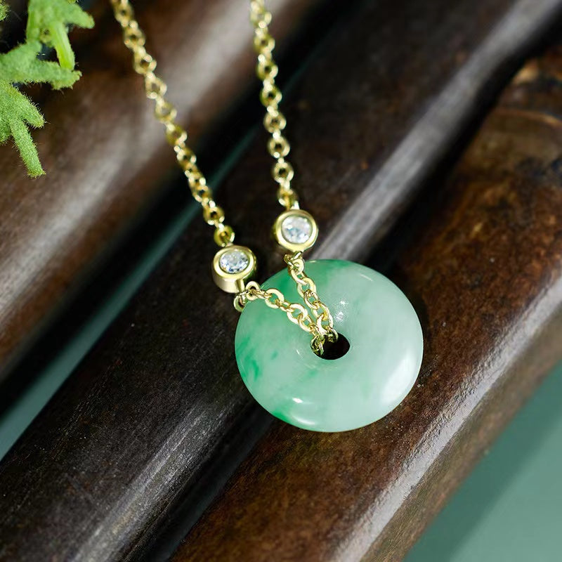 Burmese Jade Pingan Necklace-Protection and Safety