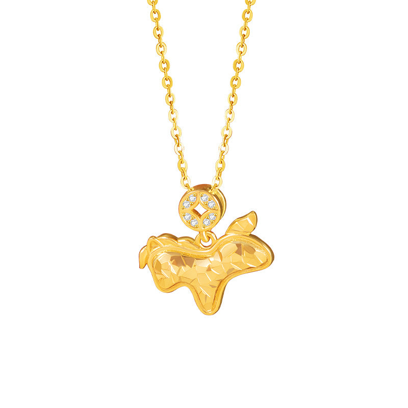 Horse and Coin Sterling Silver Necklace-Prosperity on Its Way