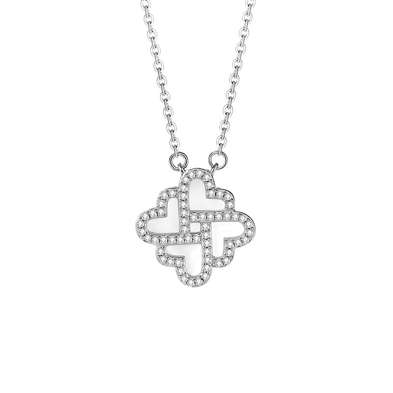 Four Leaf Clover Sterling Silver Necklace-Lucky to Find You