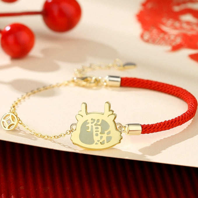 Tierkreisdrache Silberarmband – Glück & Wohlstand