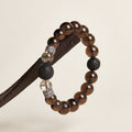 Ice Obsidian Lava Stone Beaded Bracelet-Anchored Resolve