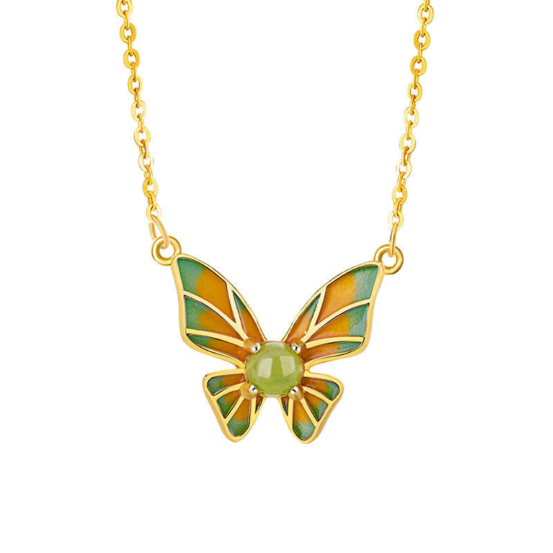 Butterfly Nephrite Jade Necklace-Gentle Transformation