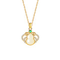 Gourd Nephrite Jade Pendant Necklace-Enduring Blessing