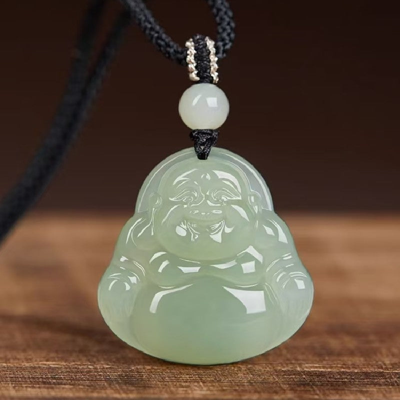 Joyful Laughing Buddha Jade Pendant-Wisdom and Enlightenment