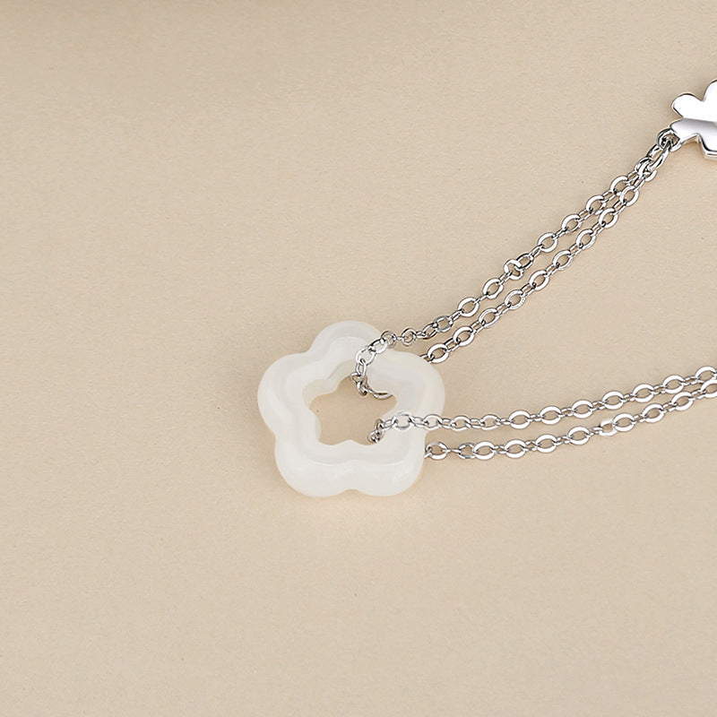 Butterfly White Jade Necklace-Together Through Time