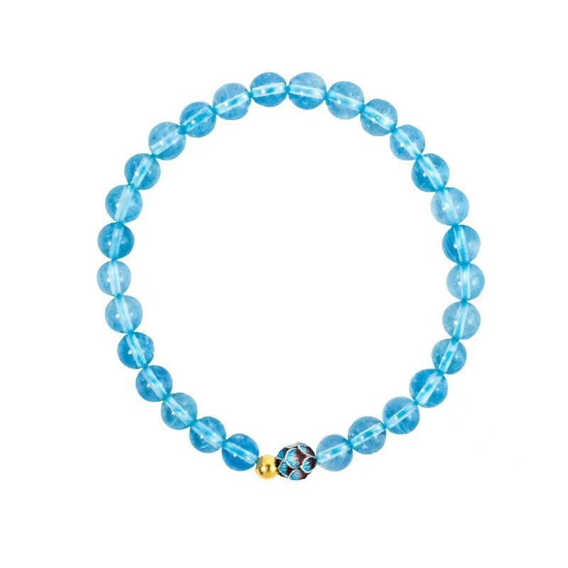 Lotus Flower Aquamarine Bracelet-Luck Transferring