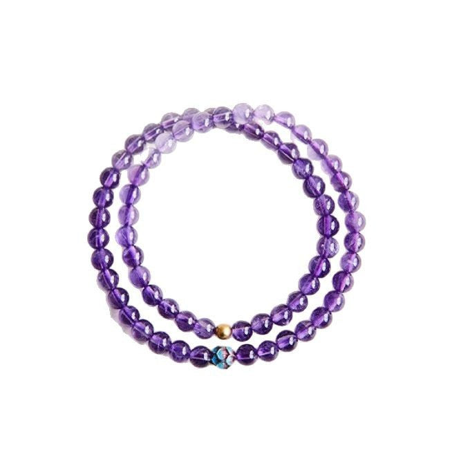 Armband mit 108 Buddha-Perlen aus natürlichem Amethyst
