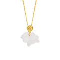 Horse & Coin White Agate Necklace-Prosperity on the Way