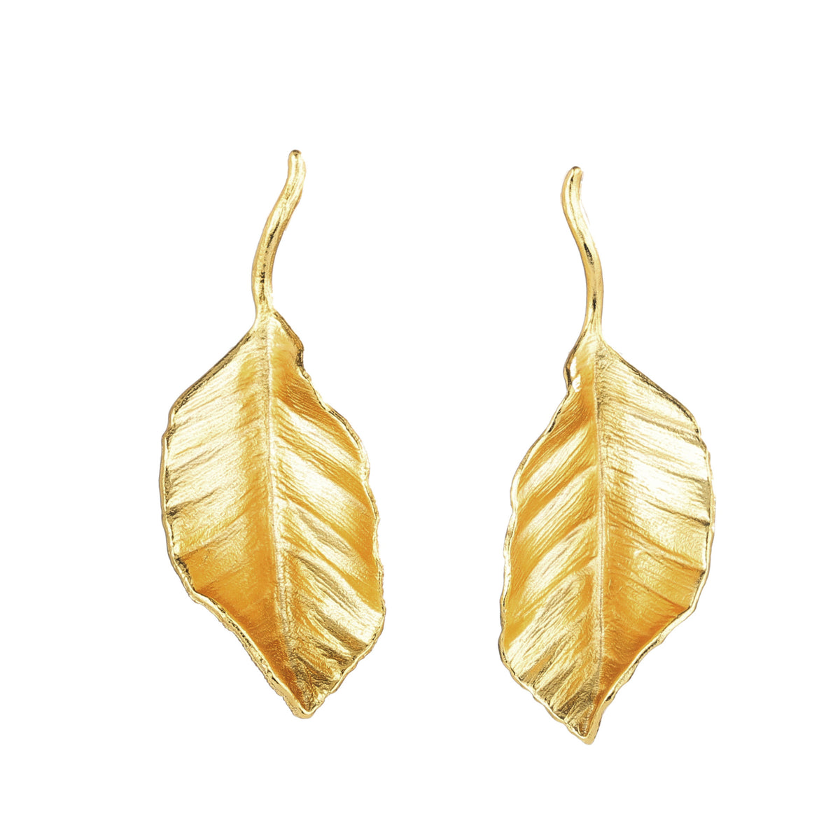 A Softer Pace-Textured Leaf Earrings & Necklace