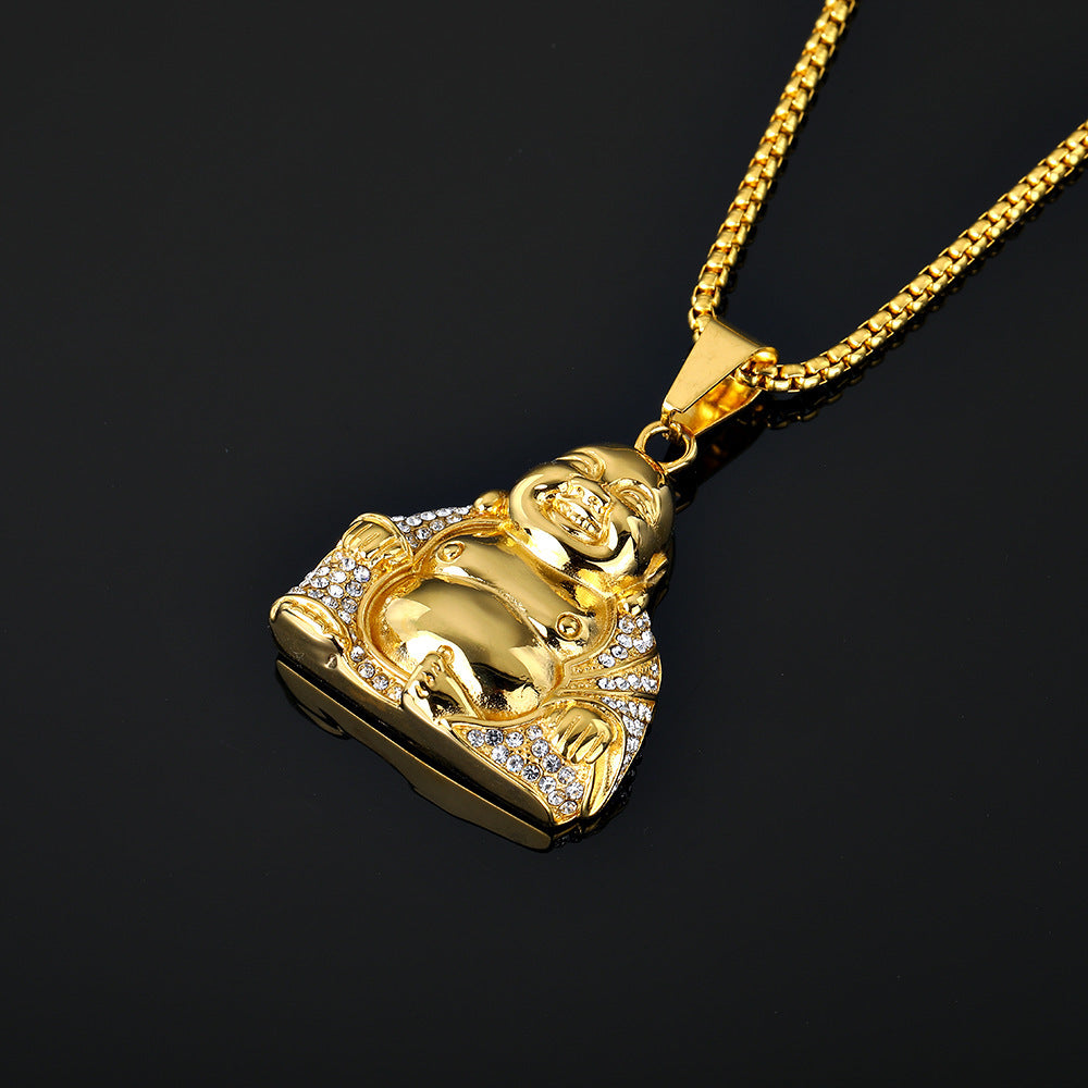 Laughing Buddha Lucky Pendant Necklace