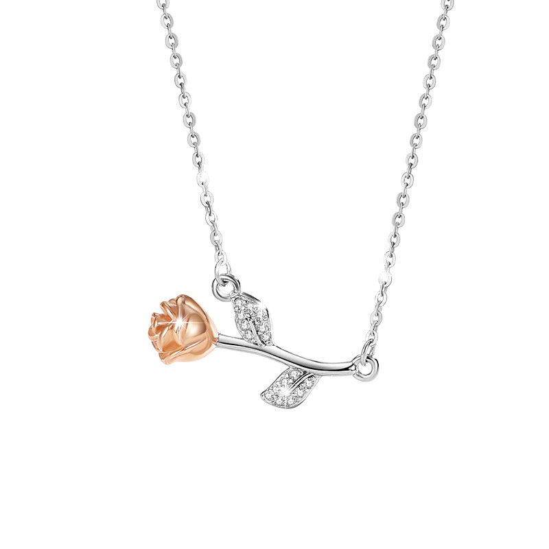 Rose Two Tone Necklace-Love in Bloom