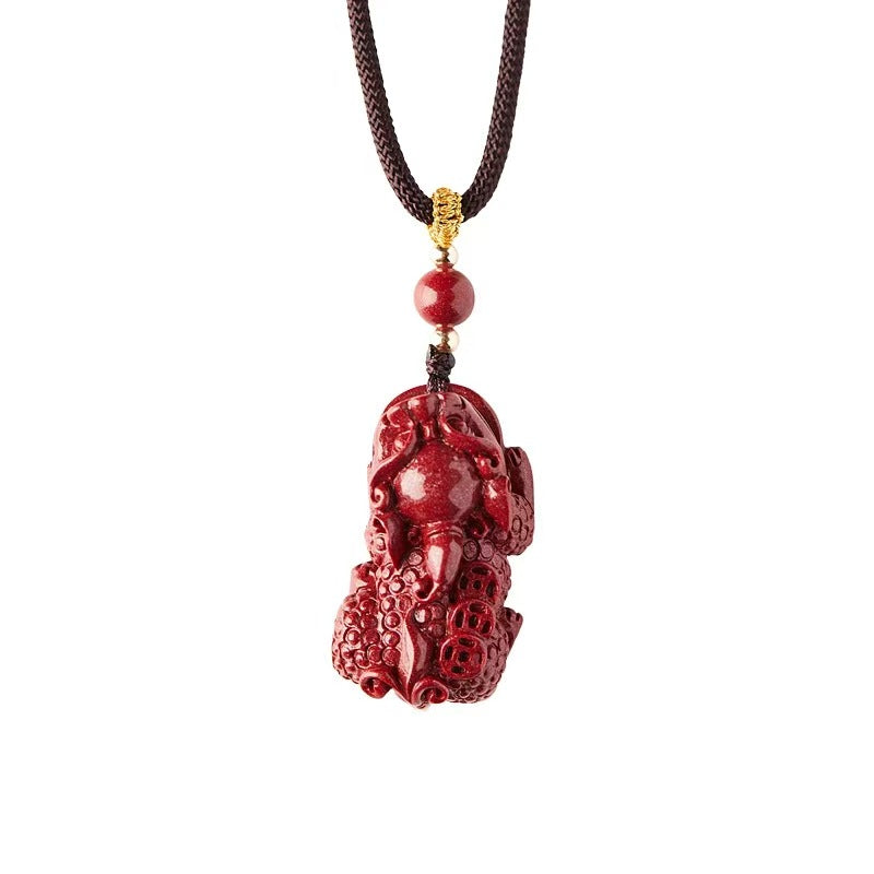 Wealth Pixiu Red Cinnabar Pendant-Good Luck&Protection