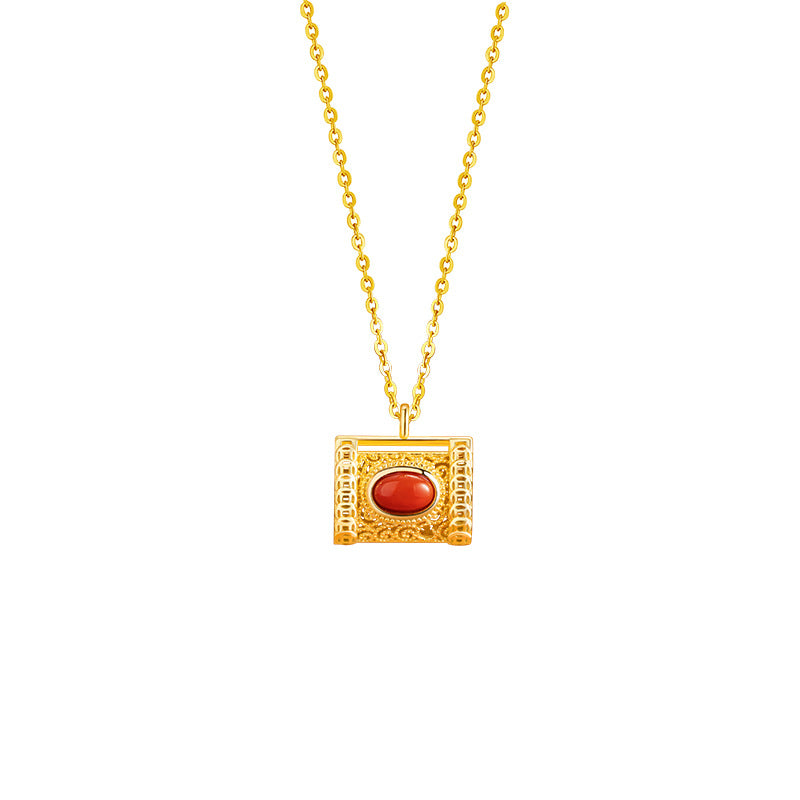 Handbag Red Agate Necklace-Blessings and Prosperity
