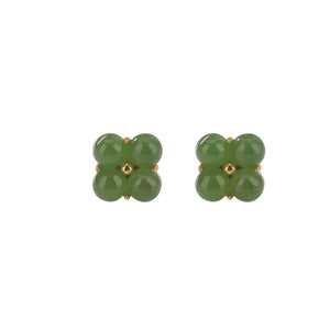 Four Leaf Clover Jade Earrings-Faith & Hope
