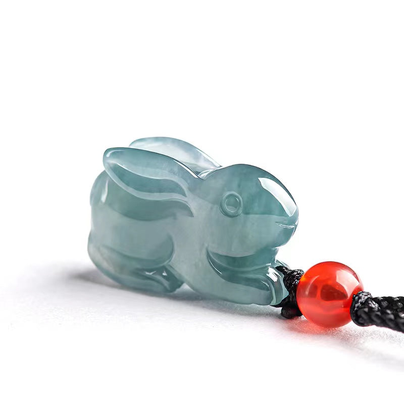 Lucky Rabbit Ice Jade Pendant-Natural Grade A Jade
